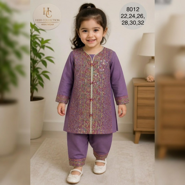 8012 Charming Traditional Embroidered Kids Suit