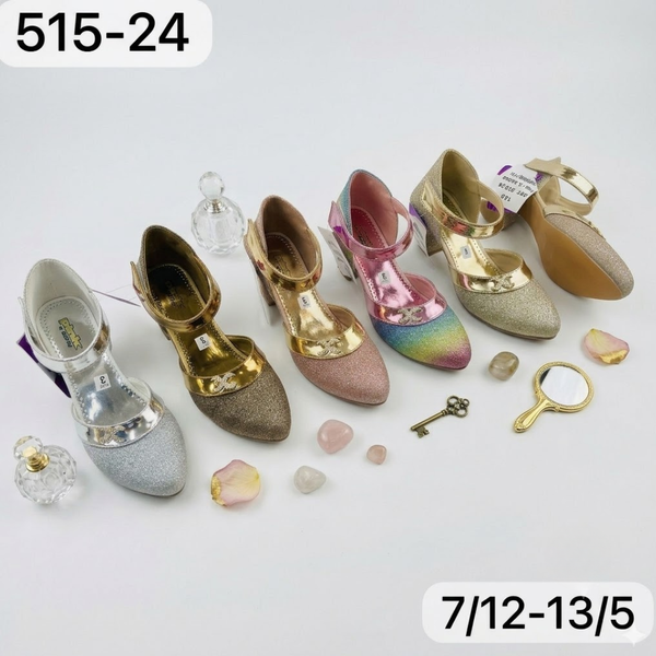 515-24 Fancy Sparkly Party Heels for Girls